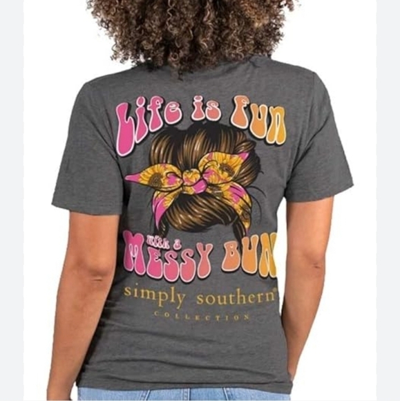 Simply Southern Messy Bun T-Shirt​ - Picture 1 of 6